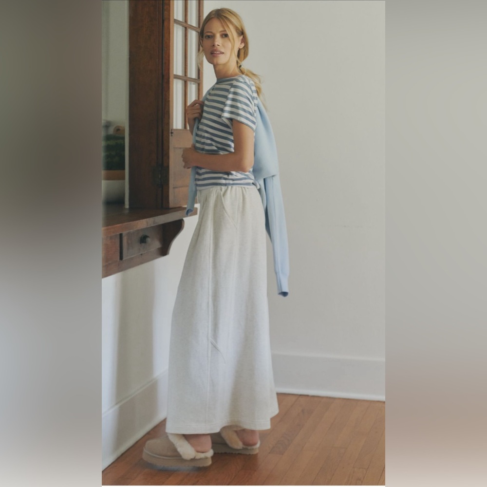 Daily Practice by Anthropologie Knit Wide Leg Pants - Large - Off-White/Natural